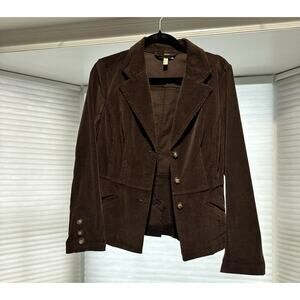 Vtg St. John’s Bay Corduroy Jacket Women’s M Brown Stretch Button Front Classic